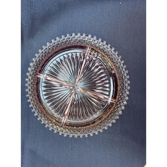 Vintage Anchor Hocking Miss America Pink Depression Glass 4-Section Relish Dish - Picture 6 of 6